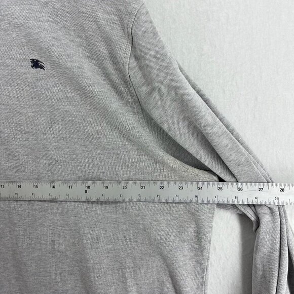 Burberry London Polo Shirt Mens 2XL Gray Long Sleeves Pullover Vented Mini Logo - Picture 3 of 15